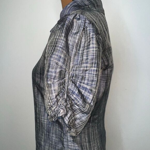 Marianne Kooimans Button Up Puff Sleeve 100% Silk Iridescent Blouse, Women’s 1 - Picture 5 of 14